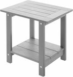 Double Adirondack Side Table Weather Resistant, Outdoor Rectangular End Table by Meluvici
