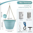 Hanging Planters 10 Inch, Self Watering Hanging Basket - Image 4