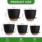Plant Pots 8/7.5/7/6.5/6 Inch Self Watering Pots, 5 Pack Planters - Image 3