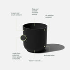 Veradek Round Black Plastic Planter Pots - Image 2