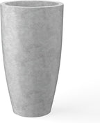 Kante 23.6" H Natural Concrete Finish Concrete Tall Planters Large Outdoor by Kante
