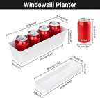 GREANER Flower Boxes, 3 Pack 12x3.8 Inch Rectangle Window Boxes, Herb Planters - Image 2