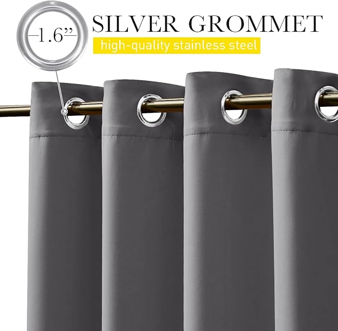 NICETOWN 2 Panels Blackout Weighted Outdoor Curtains - Image 6