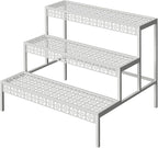 aboxoo 3 Tiers Metal Plant Stand, Rectangular Ladder Flower Pots Outdoor Plant by aboxoo