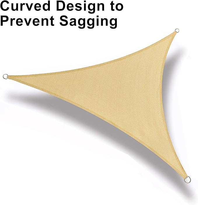 LOVE STORY Custom Size 12'x14'x18.4' Sand Sun Shade Sail Right Triangle - Image 6