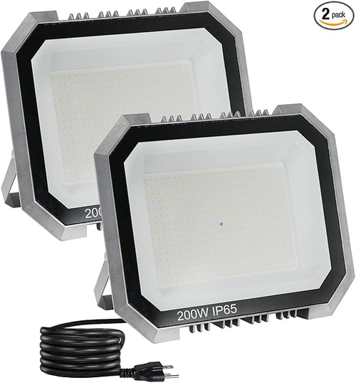 2 Pack LED Flood Lights Outdoor, 200W 20000LM Super Bright Floodlight Outside by LEDDICTIVE