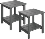 GarveeLife Outdoor Side Table 2-Tier, 18 in HDPE All Weather Resistant Patio by GarveeLife