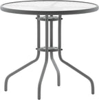 Flash Furniture Bellamy 31.5'' Round Indoor/Outdoor Tempered Glass Metal Frame by FlashFurniture