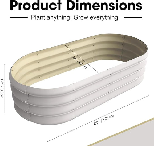 4x2x1ft Oval Galvanized Raised Garden Bed Outdoor 9-in-1 Large Metal Modular - Image 2