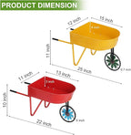 BAYN Metal Wheelbarrow Flower Cart Planter, 2 Packs Plant Stands - Image 3