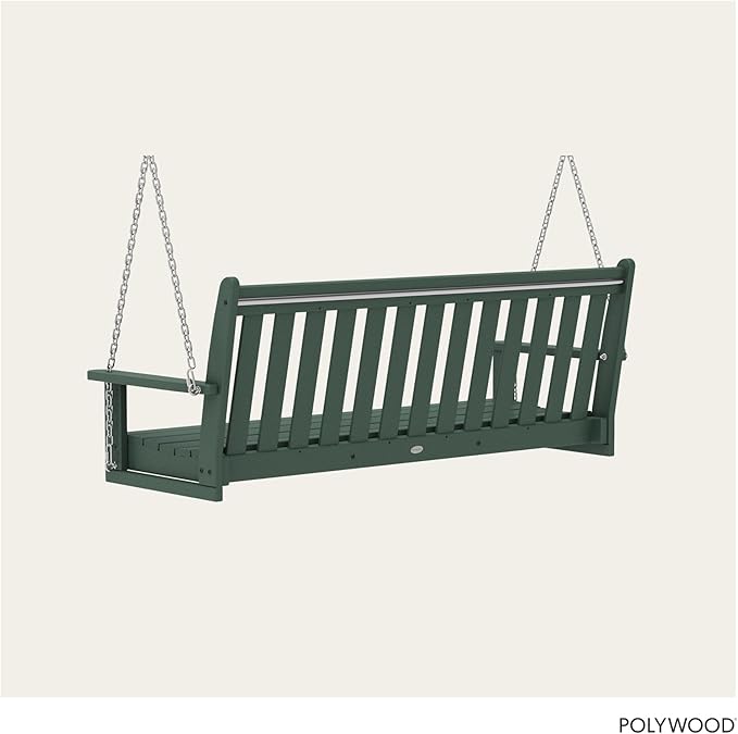 POLYWOOD Vineyard 5-Foot Porch Swing, Heavy Duty HDPE Outdoor Hanging Bench - Image 4