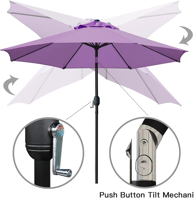 Sunnyglade 9' Patio Umbrella Outdoor Table Umbrella - Image 2