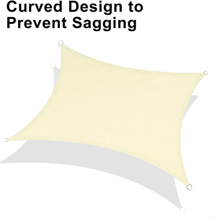 LOVE STORY Custom Size 7'x12' Butter Cream Sun Shade Sail Rectangle UV Block - Image 6