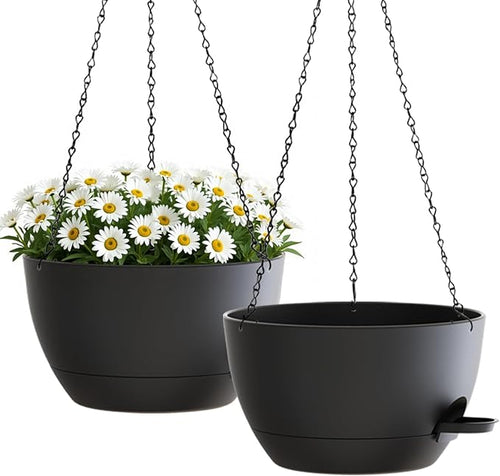 2 Pack 10 Inch Self Watering Hanging Planters by zople
