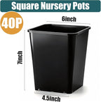 Nursery Pots 6 Inch 40 Pcs, Plastic Seed Starting Pot - Image 5