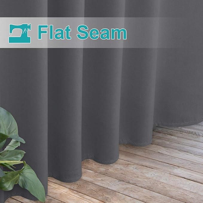 NICETOWN Outdoor Curtain for Patio Waterproof 95 inch Length, Sticky Tab Top - Image 7