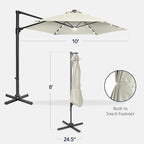 Best Choice Products 10ft Solar LED Offset Cantilever Hanging Market Patio - Image 2