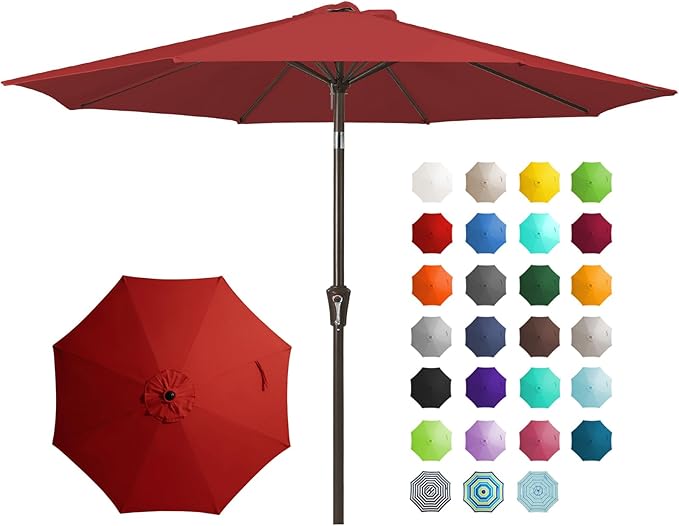 JEAREY 9FT Outdoor Patio Umbrella Outdoor Table Umbrella by JEAREYOutdoorsCollection
