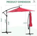 NEWBULIG 10FT Patio Umbrella, Offset Cantilever Outdoor Patio Table Umbrella - Image 8