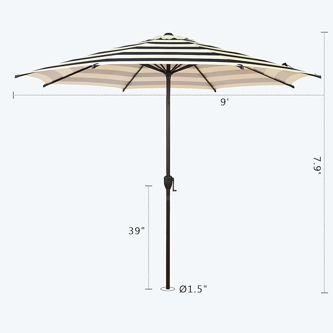 Abba Patio 9FT Lyon Outdoor Patio Umbrella Outdoor Table Umbrella - Image 3