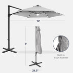 Best Choice Products 10ft Solar LED Offset Cantilever Hanging Market Patio - Image 2