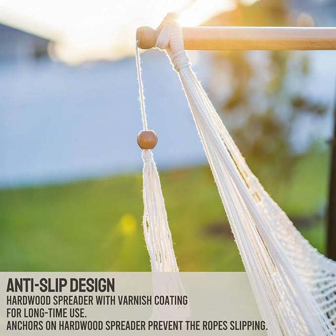 JoyView Hammock Chair with Spreader Bar Caribbean Hammock Swing Chair 300 LBS - Image 5