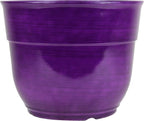 Garden Elements Indoor/Outdoor Glazed Brushed Happy Plastic Planter, Dark Purple - Image 2
