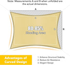 Artpuch Waterproof Sun Shade Sail, UV Resistant Rain Canopy, Curved Edges Shade - Image 5