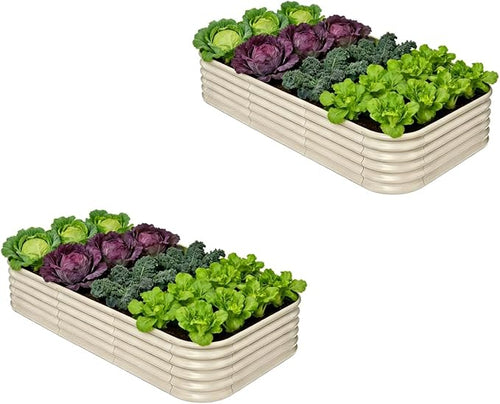 2-Pack Galvanized Raised Garden Bed 8x4x1.5 | 10x2x1.5 ft, Modular Raised by Annoell