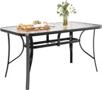 TLSUNNY Patio Outdoor Table W/ 1.69″ Umbrella Hole, Outdoor Metal Furniture by TLSUNNY