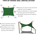 KANAGAWA 14'X18' Dark Green Custom Size Sun Shade Sail Rectangle UV Block - Image 6