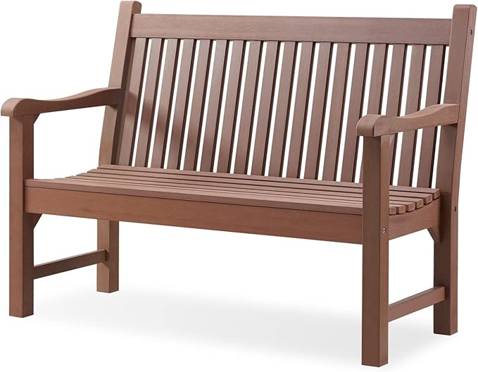 Psilvam Garden Bench, 2-Person Poly Lumber Patio Bench, All-Weather Outdoor by PsilvamGardenFurniture