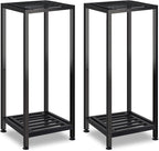 2-Pack Plant Stand Indoor Outdoor, Heavy Duty Wrought Iron Pedestal Stands by Lilybud--lily