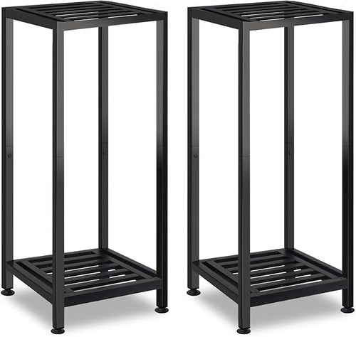 2-Pack Plant Stand Indoor Outdoor, Heavy Duty Wrought Iron Pedestal Stands by Lilybud--lily