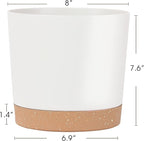 kubvici 2 Pack 8 Inch Planters for Indoor Plants, Plastic Flower Pots Plant - Image 2