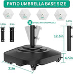 Umbrella Base with 5 Wheels, Upgraded 145lb Umbrella Stand Base, Heavy Duty & - Image 4