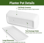 MyGift 14 Inch Ceramic Indoor Plant Pot - Image 5