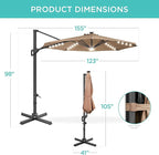 Best Choice Products 10ft Solar LED Cantilever Patio Umbrella, 360-Degree - Image 7