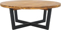 SAFAVIEH Outdoor Collection Leo Natural/Black 4-Leg Round Coffee Table by SAFAVIEH
