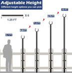 10FT String Light Pole for Outdoor, Heavy Duty Metal Lighting Stand Pole for - Image 3
