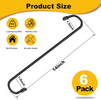 6 Pack 14 Inch Black Extra Matel Heavy Duty Hook - Image 2