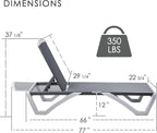Kozyard Outdoor Chaise Lounge Chair, Full Flat Adjustable Patio Lounger - Image 2