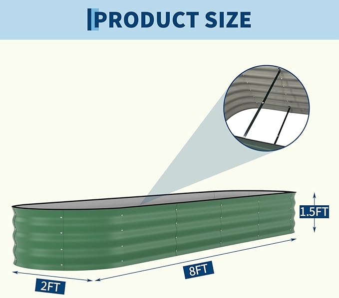 Garvee 4 Pack Galvanized Raised Garden Bed, Rust-Resistant Raised Garden Beds - Image 2