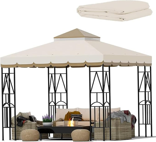 10x10 Canopy Replacement Top Double Tiered Gazebo Cover by Unknown