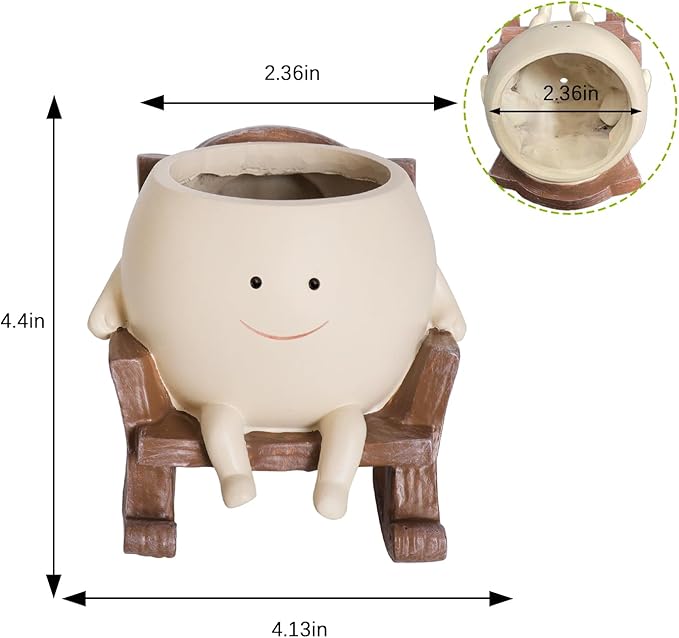 Smily Face Planter Pot Cute Resin Flower Head Planters - Image 4
