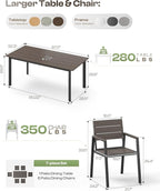 Aluminum Outdoor Dining Set for 6, Patio Table and Chairs Set - Image 6