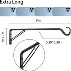 2 Pack Extra Long 19 Inch Heavy-Duty Rust-Resistant Solid Steel Plant Hangers - Image 2