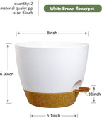 8 inch Self Watering Pots, 2 Pack Plastic Planters - Image 3