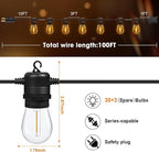 100FT LED Outdoor String Lights, Commercial Grade Patio Lights - Image 6