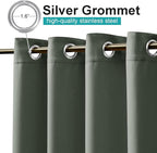 NICETOWN 2 Panels Greyish Green Outdoor Curtains - Image 2